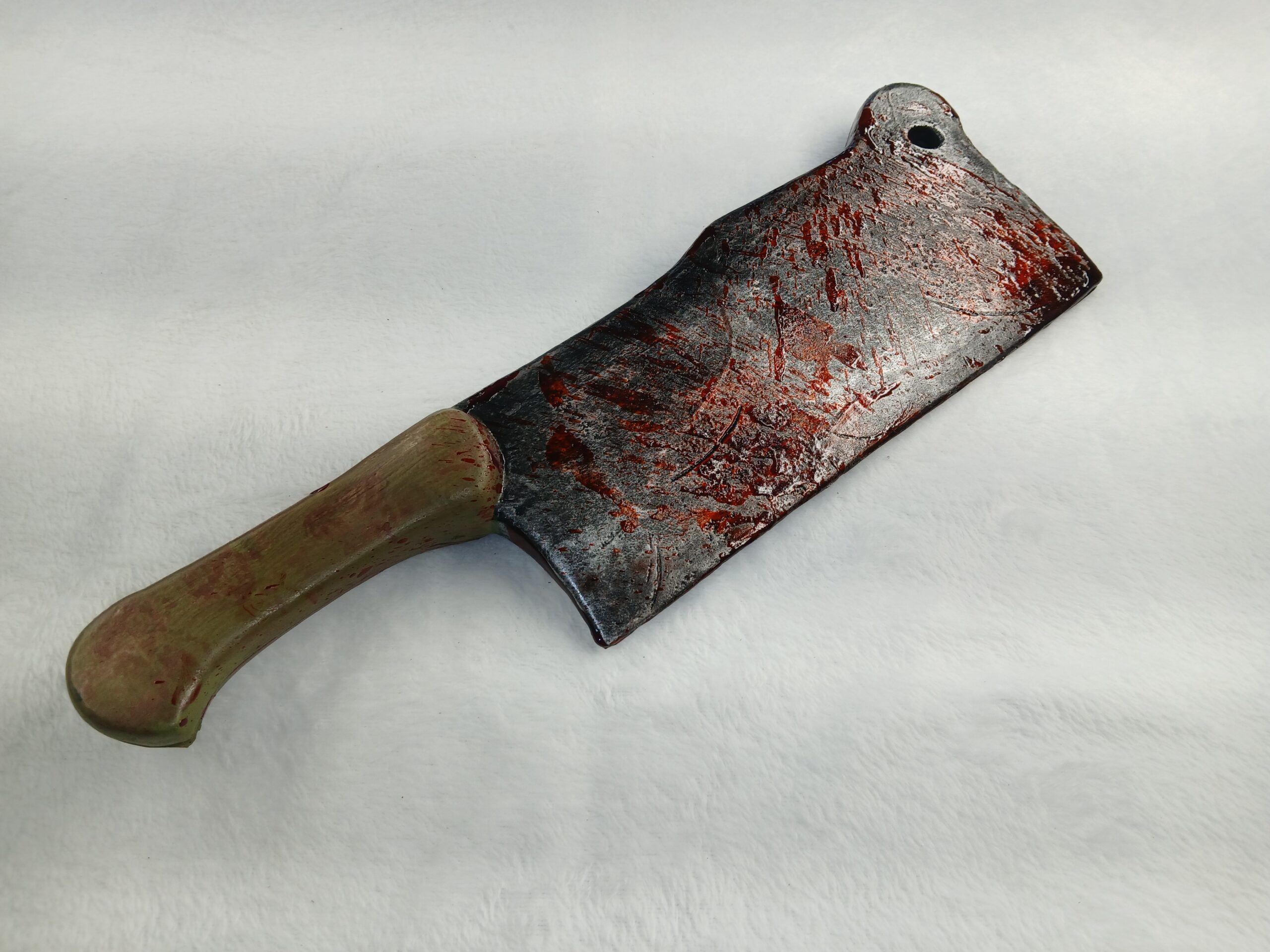 15 1/2" Foam Butcher Rectangle Knife w/ Brown Handle