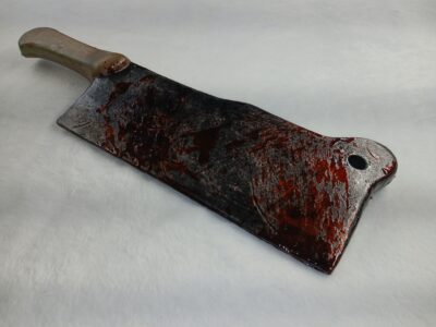 15 1/2" Foam Butcher Rectangle Knife w/ Brown Handle - Image 3