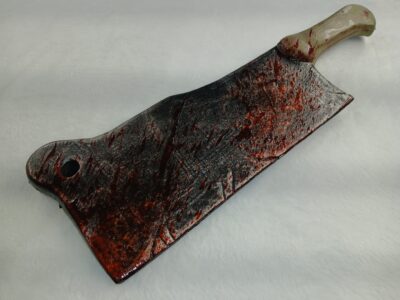 15 1/2" Foam Butcher Rectangle Knife w/ Brown Handle - Image 2
