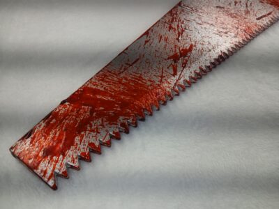 34.5" Foam Cosplay Bloody Hand Saw - Image 2